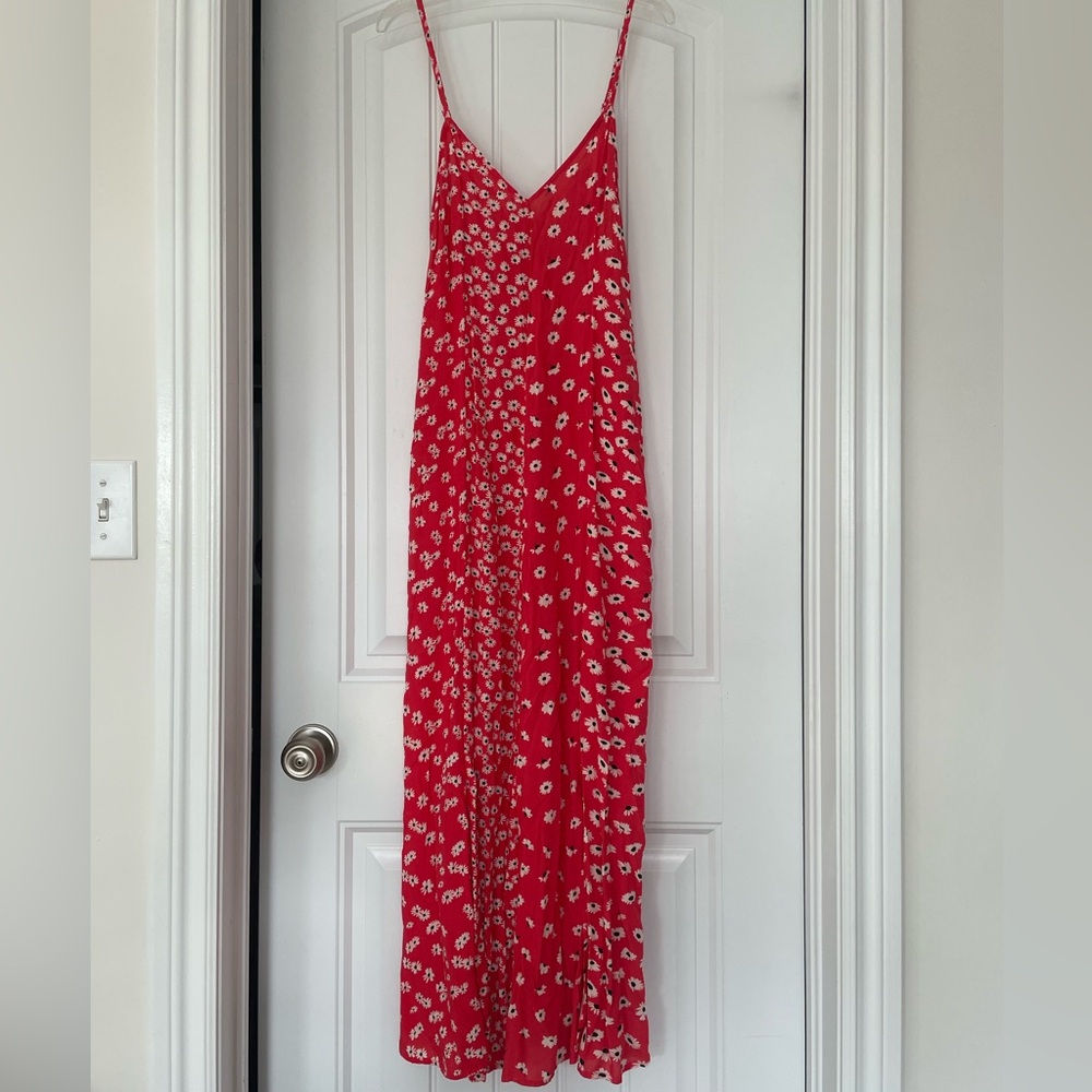 American Eagle Outfitters Red Floral Maxi Dress
